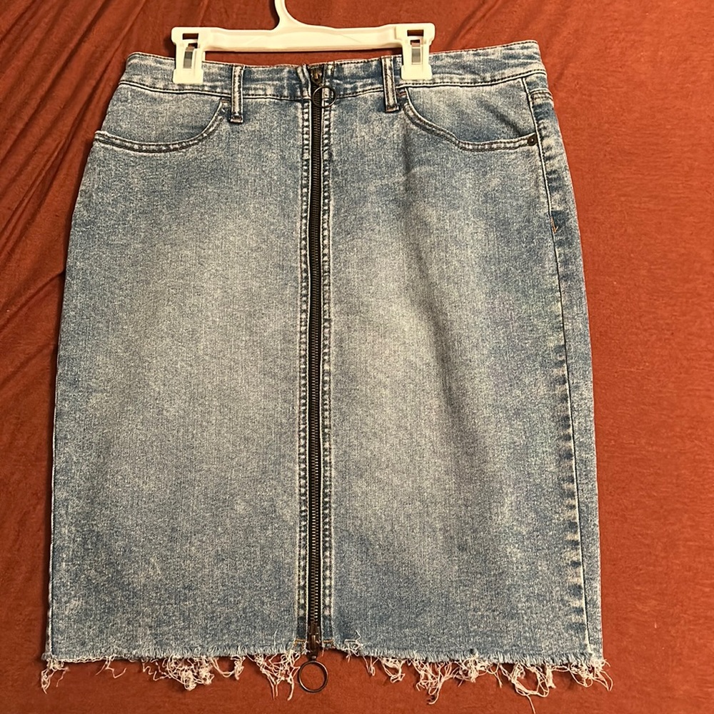 Knee Length Denim Skirt